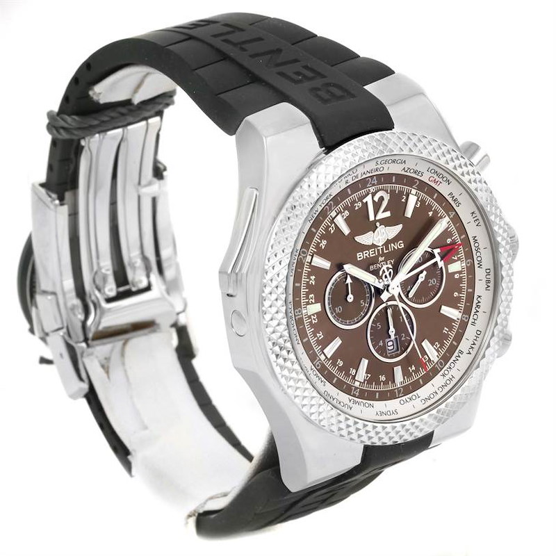 Breitling Bentley Chronograph GMT Bronze Dial Mens Watch A47362 Unworn SwissWatchExpo