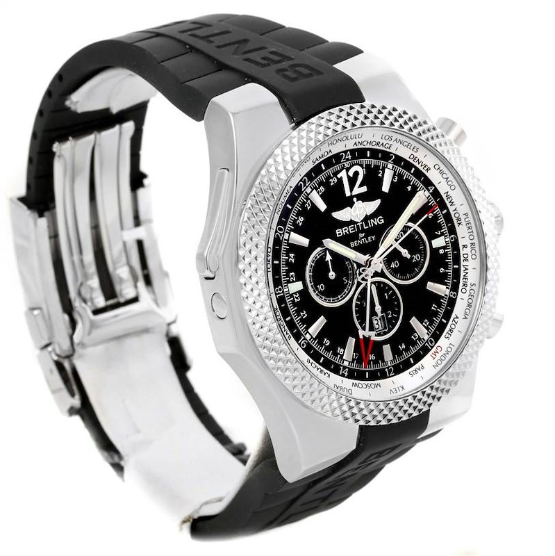 Breitling Bentley Chronograph GMT Black Dial Mens Watch A47362 Unworn SwissWatchExpo