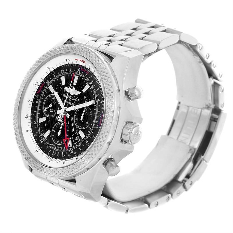 Breitling Bentley GMT Chronograph Black Dial Mens Watch AB0431 Box Papers SwissWatchExpo