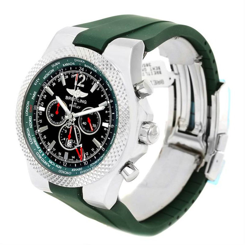 Breitling Bentley GMT Green Rubber Strap LE Watch A4736254/B919 Unworn SwissWatchExpo