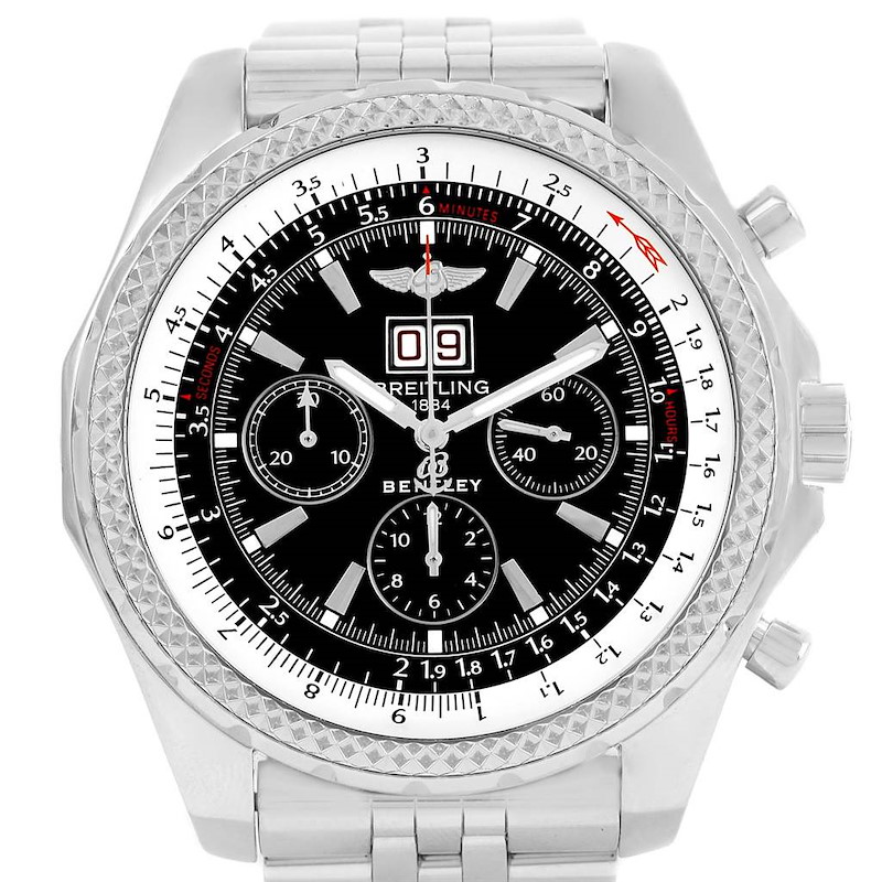 Breitling Bentley Motors Chrono Black Dial Mens Watch A44362 Box Papers SwissWatchExpo