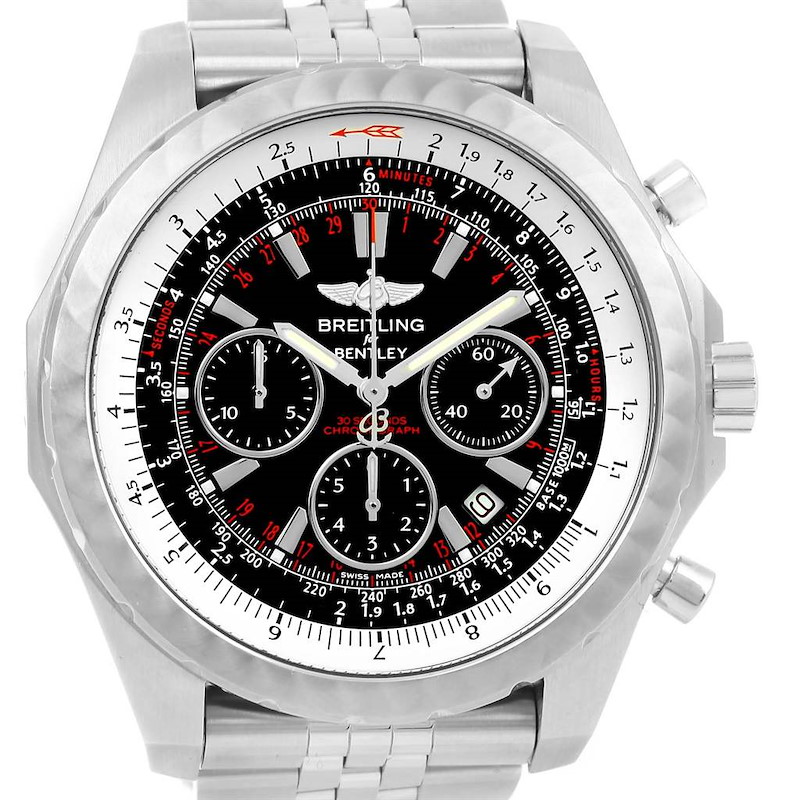 Breitling Bentley Motors T Speed Black Dial Watch A25365 Box Papers SwissWatchExpo