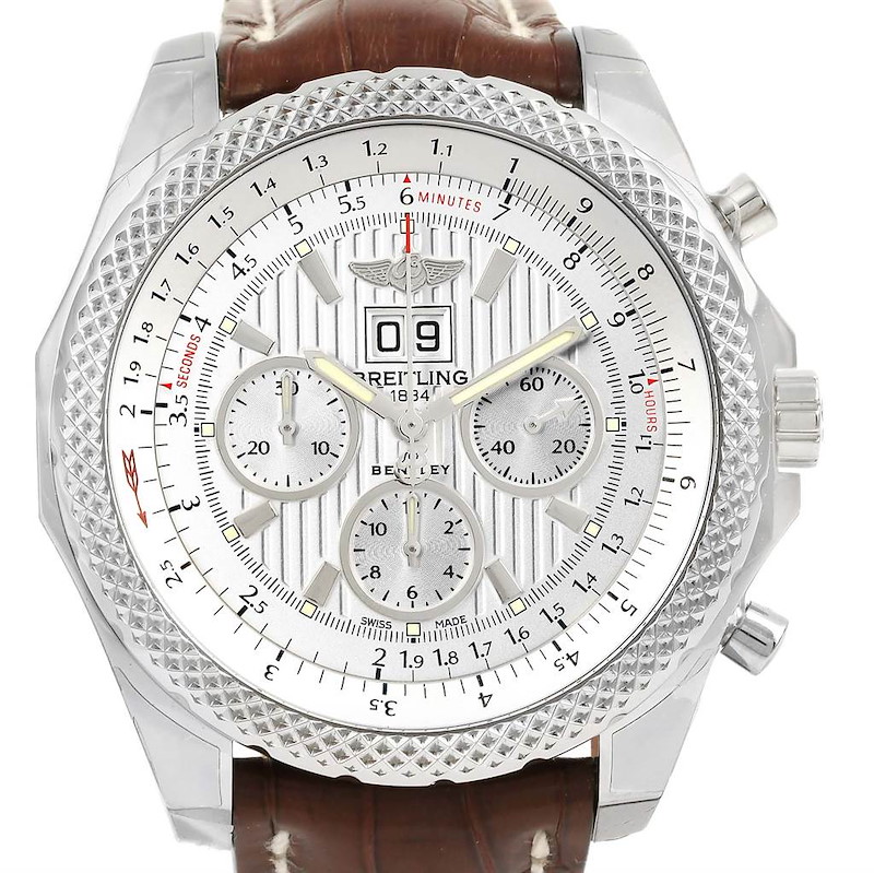 Breitling Bentley 6.75 Speed Chronograph Silver Dial Watch A44364 Unworn SwissWatchExpo