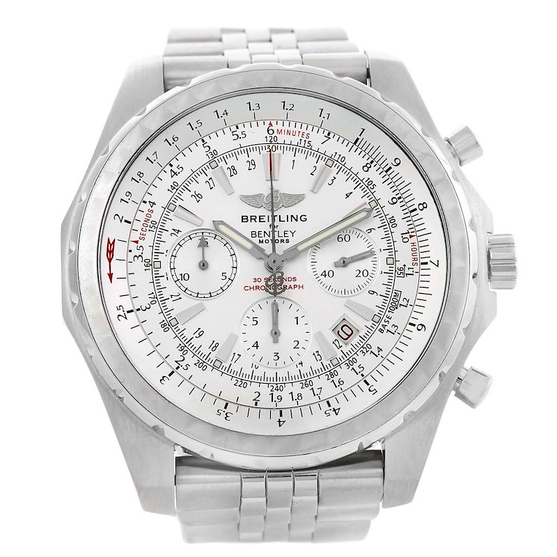 Breitling Bentley Motors T Silver Dial Chronograph Mens Watch A25363 SwissWatchExpo