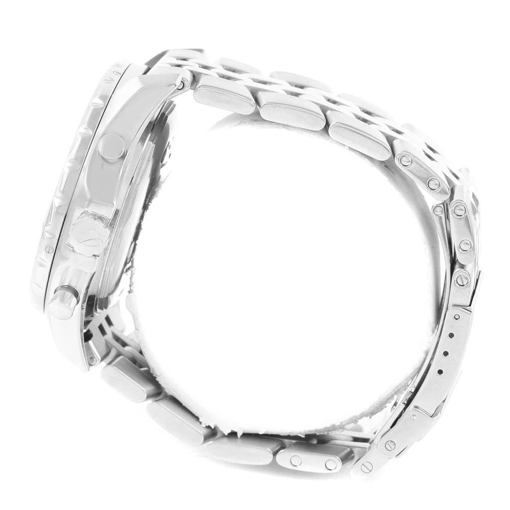 The image shows a side view of the Breitling Bentley A25363 Men's Stainless Steel White Dial A25363 Men's Stainless Steel White Dial model watch, highlighting its case, crown, and link bracelet.