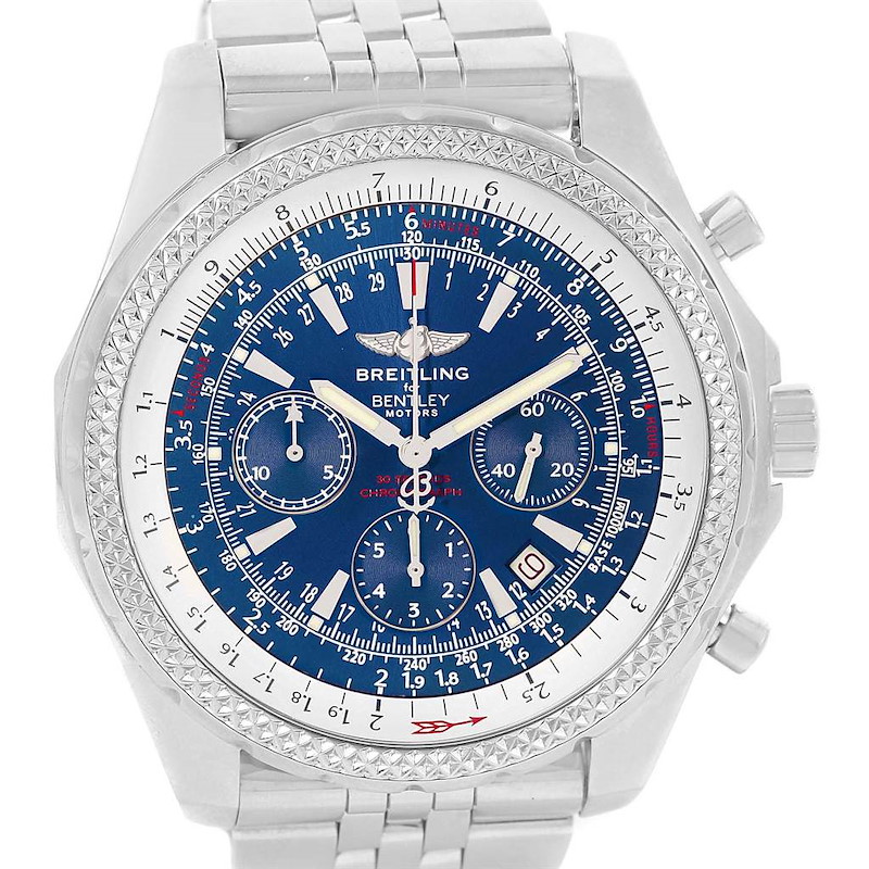 Breitling Bentley Motors Blue Dial Chronograph Watch A25362 Box Papers SwissWatchExpo