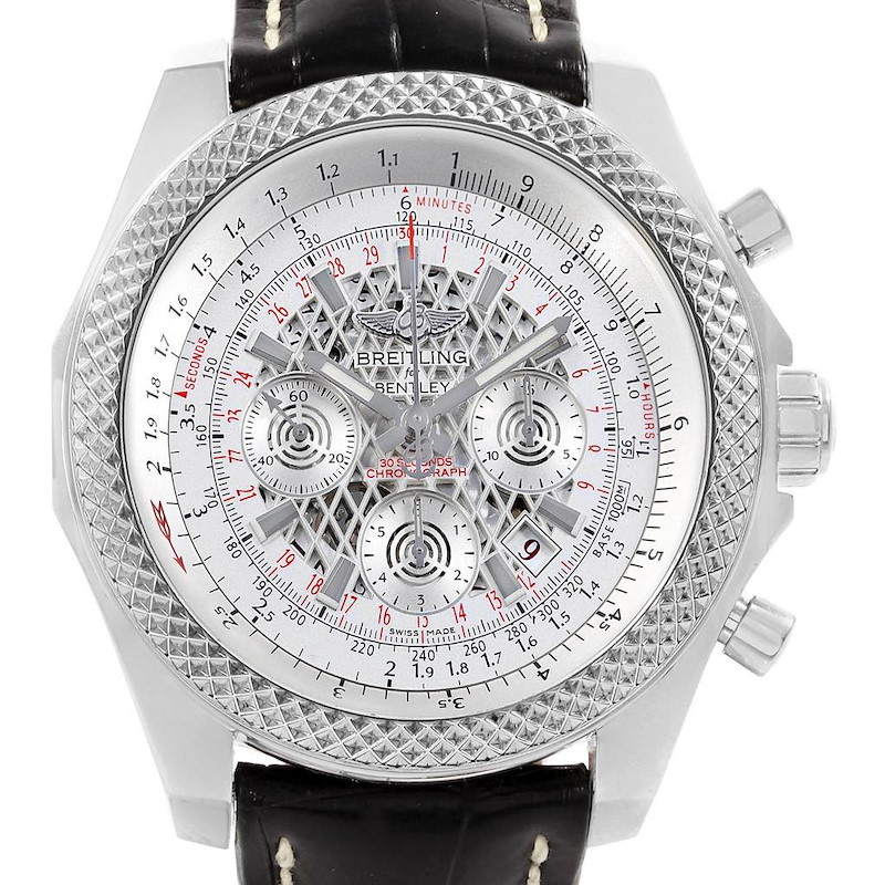 Breitling Bentley B06 Silver Dial Black Strap Watch AB0611 Box Papers SwissWatchExpo