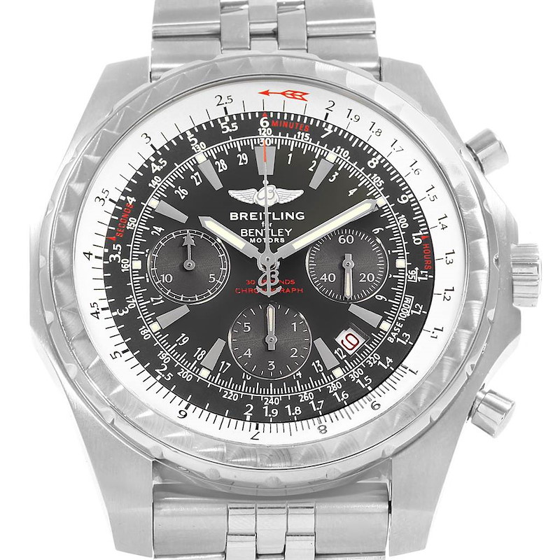 Breitling Bentley Motors T Grey Dial Chronograph Watch A25363 Box Papers SwissWatchExpo