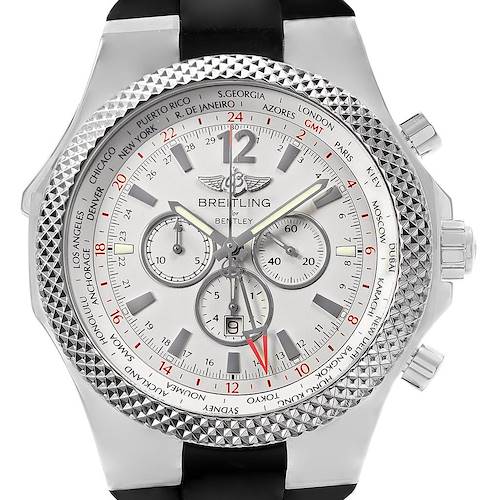 Photo of Breitling Bentley GMT Silver Dial Chronograph Steel Mens Watch A47362