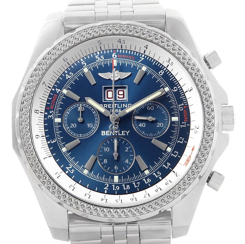Breitling Bentley Motors Blue Dial Chronograph Watch A44362 Box papers SwissWatchExpo