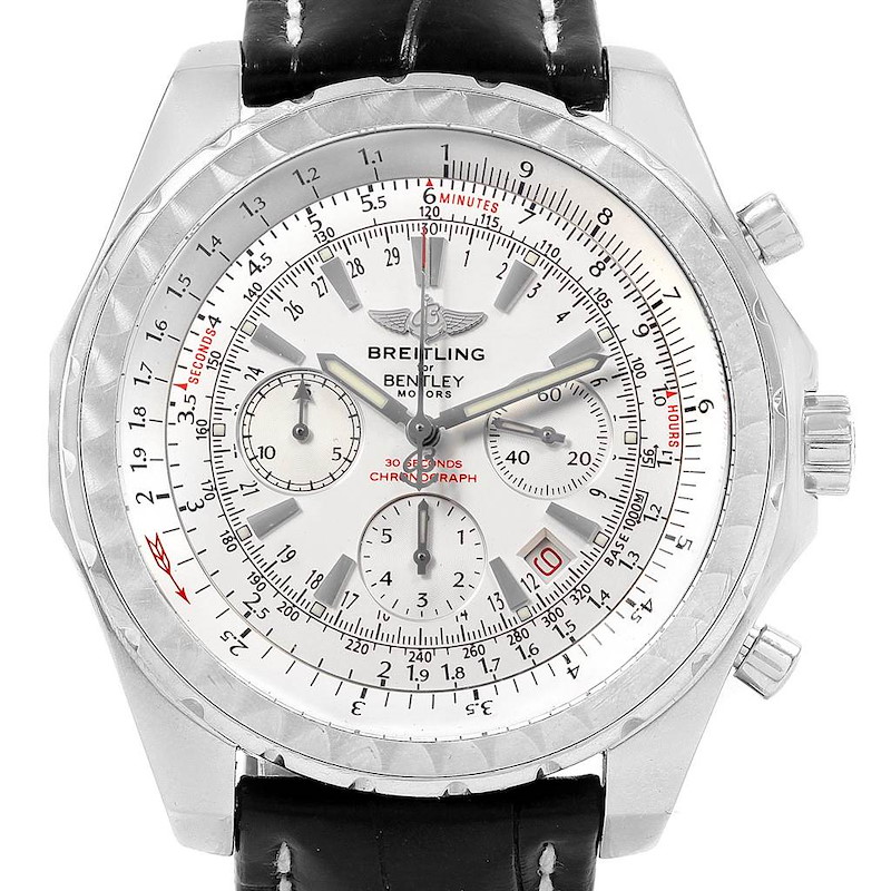 Breitling Bentley Motors Chronograph Silver Dial Mens Watch A25362 SwissWatchExpo