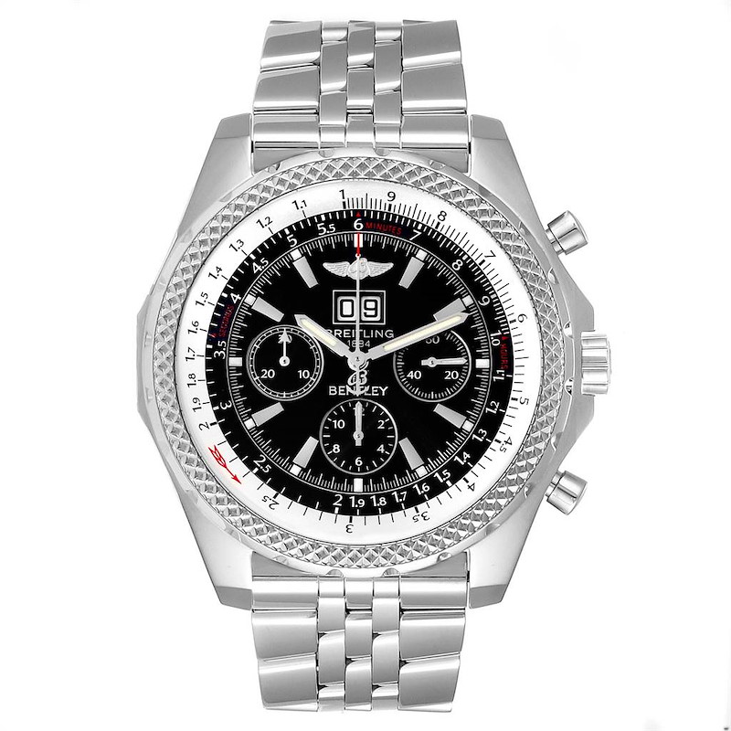 Breitling Bentley Motors 6.75 Chrono Black Dial Mens Watch A44362 Box Papers SwissWatchExpo
