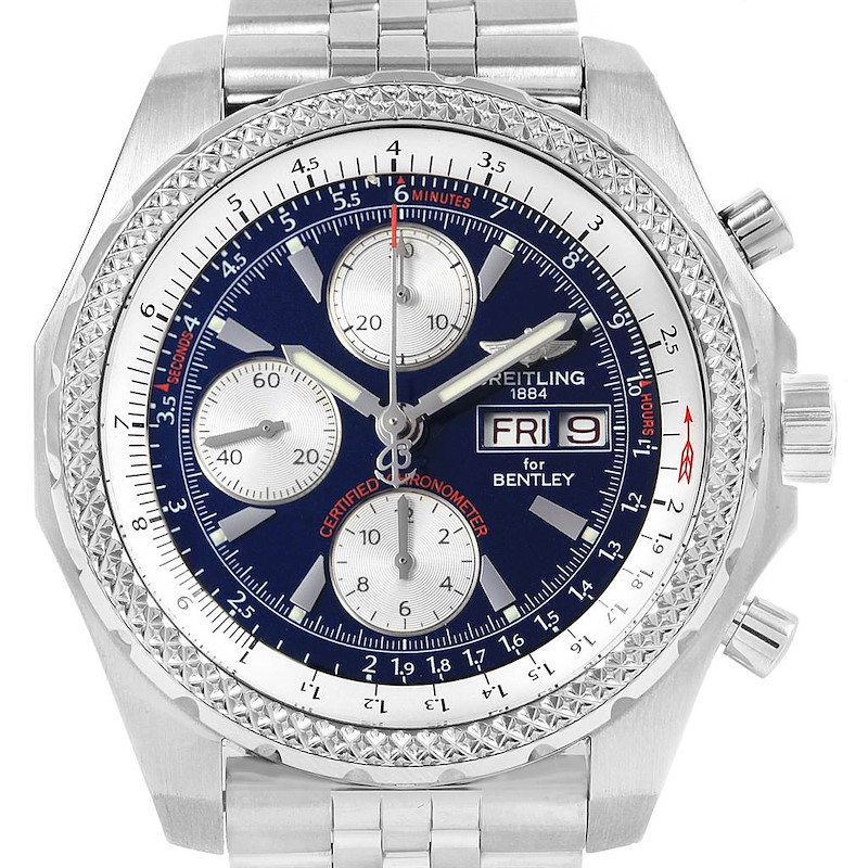 Breitling Bentley GT Racing Blue Dial Mens Watch A13363 Box Papers SwissWatchExpo
