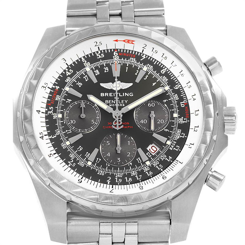 Breitling Bentley Motors T Grey Dial Chronograph Watch A25363 Box SwissWatchExpo