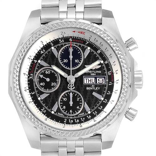 Photo of Breitling Bentley GT Black Dial Steel Mens Watch A13363 Box Papers