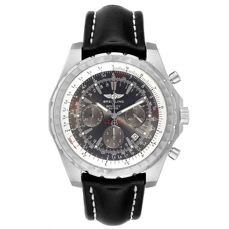 Breitling Bentley Grey Dial Chronograph Steel Mens Watch A25362 SwissWatchExpo
