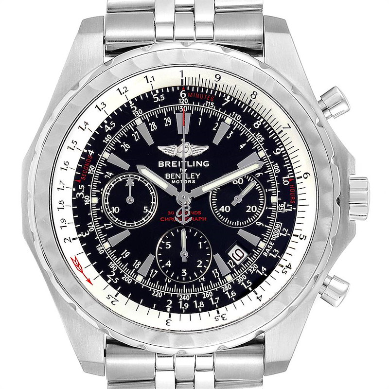 Breitling Bentley Motors T Black Dial Chronograph Watch A25363 Box SwissWatchExpo