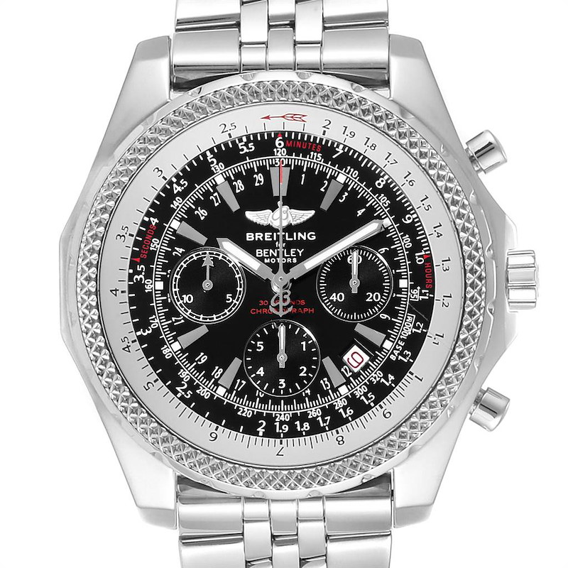 Breitling Bentley Motors Black Dial Chrono Mens Watch A25362 Box Papers SwissWatchExpo