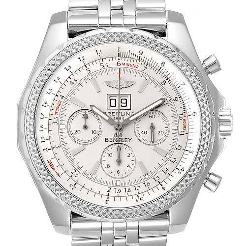 Photo of Breitling Bentley Motors Silver Dial Chronograph Watch A44362 Box Papers 