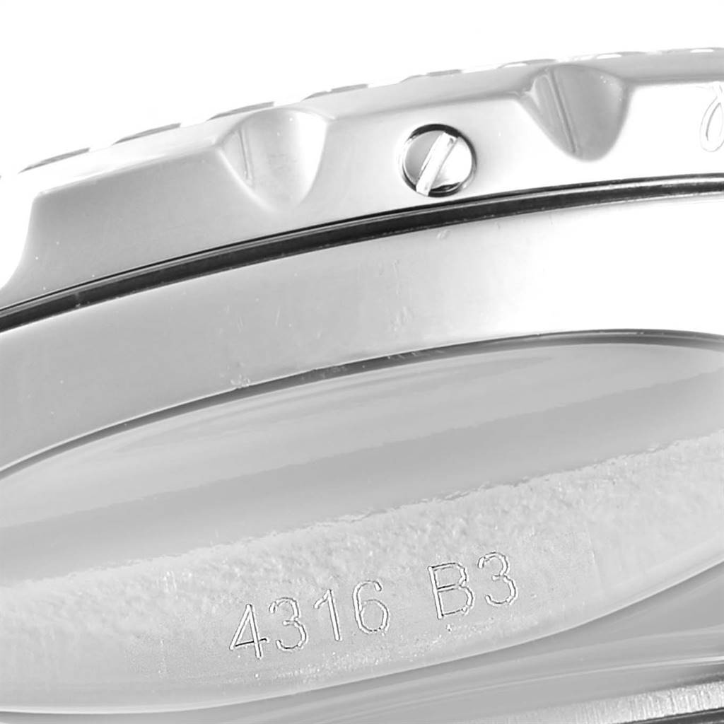 The image shows a close-up side view of the bezel and edge of the case back of a Bentley model by Breitling.