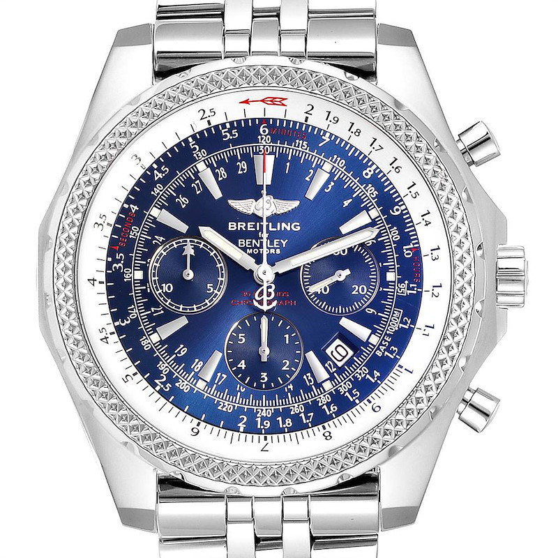 Breitling Bentley Motors Blue Dial Chronograph Watch A25362 Box SwissWatchExpo