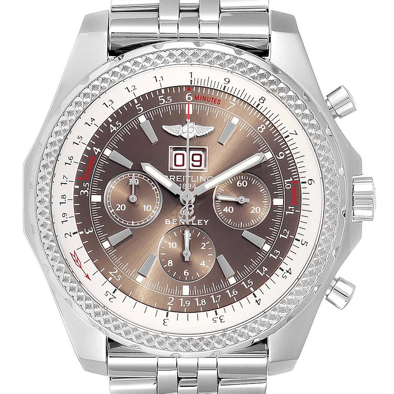 Breitling Bentley Motors Bronze Dial Chronograph Watch A44362 Box Papers SwissWatchExpo