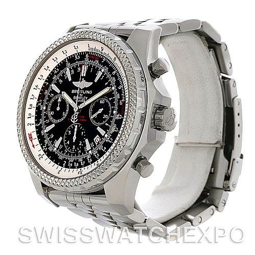 This is an image of a Breitling Bentley watch, not a Rolex Submariner A25362 Men's Steel and Gold (two tone) Black Dial A25362 Men's Steel and Gold (two tone) Black Dial, shown at a three-quarter angle displaying the face and band.