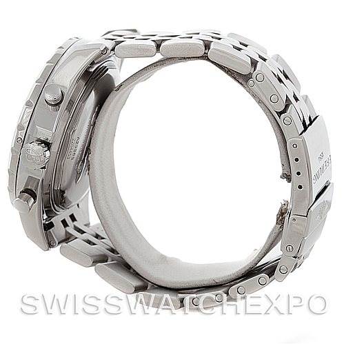 The image shows a side view of a Breitling Bentley A25363 Men's Stainless Steel Blue Dial A25363 Men's Stainless Steel Blue Dial watch, highlighting the clasp, bracelet, and part of the case.