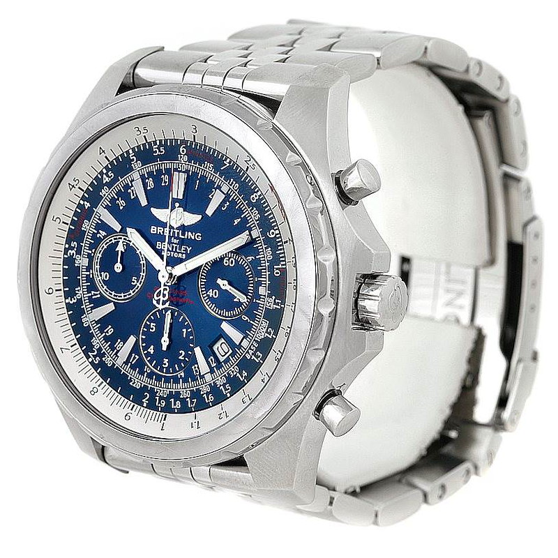Breitling Bentley Motors T Blue Dial Mens Steel Watch A25363 SwissWatchExpo