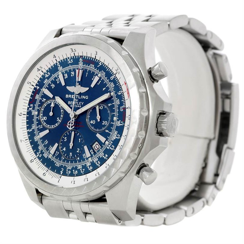 Breitling Bentley Motors T Blue Dial Mens Steel Watch A25363 SwissWatchExpo