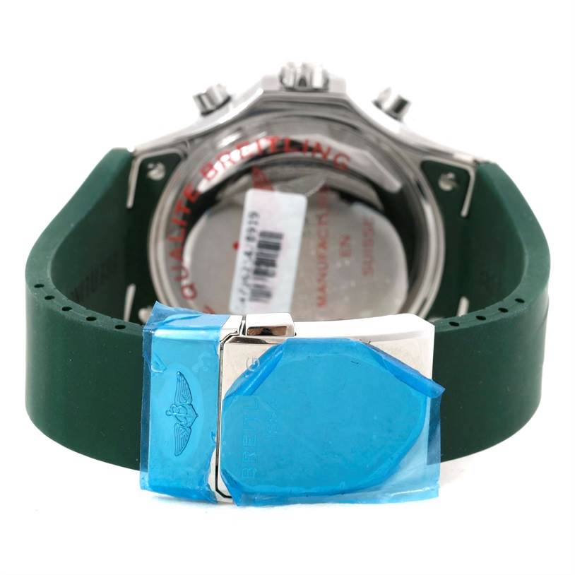 The image shows the back of a Bentley model Breitling watch, displaying the clasp and part of the strap.