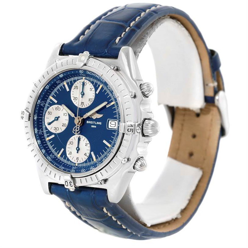Breitling Chronomat Blackbird Blue Dial Mens Watch A13340 SwissWatchExpo