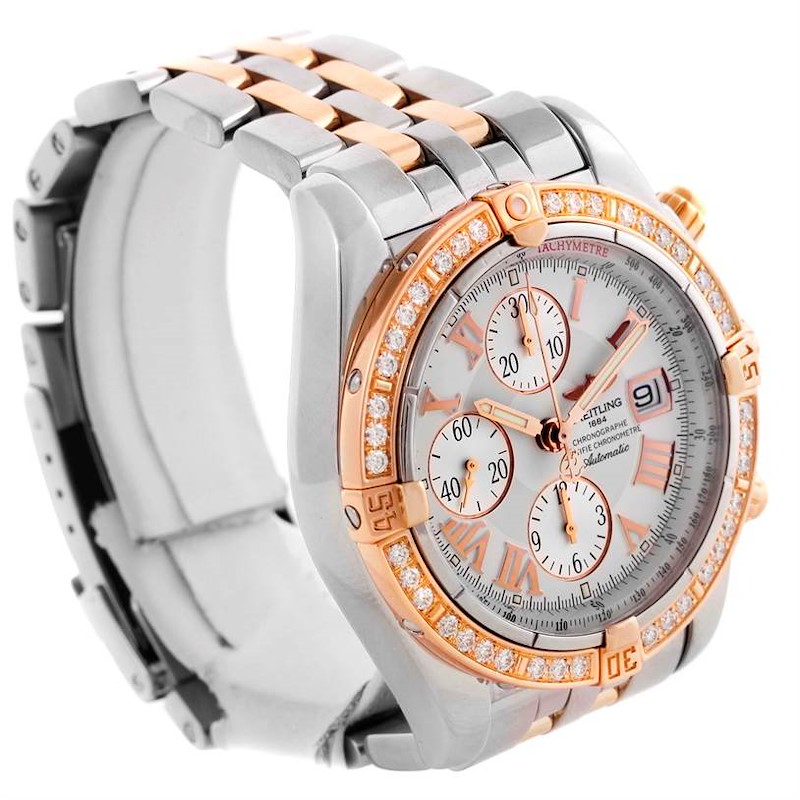 Breitling Chronomat Evolution Steel Rose Gold Diamond Watch C13356 SwissWatchExpo