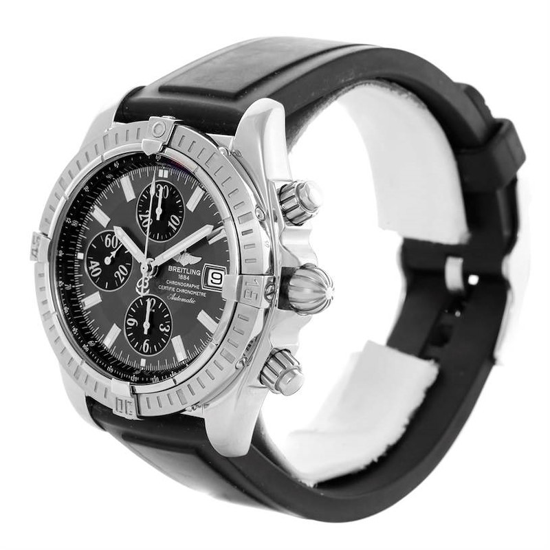 Breitling Chronomat Evolution Steel Black Dial Mens Watch A13356 SwissWatchExpo