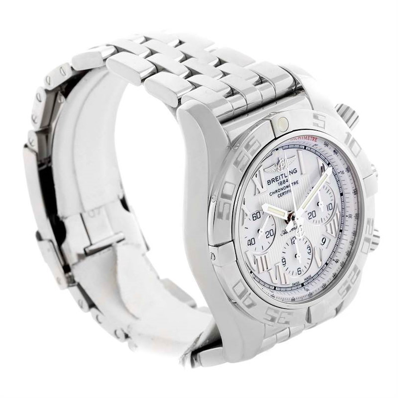 Breitling Chronomat 01 White Dial Steel Mens Watch AB0110 Unworn SwissWatchExpo