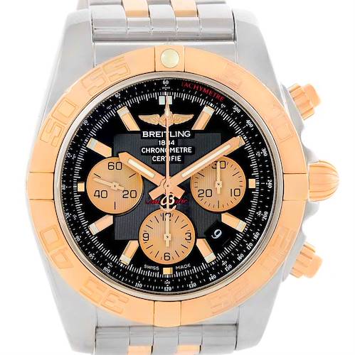 Photo of Breitling Chronomat Evolution Steel Rose Gold Black Dial Watch CB0110