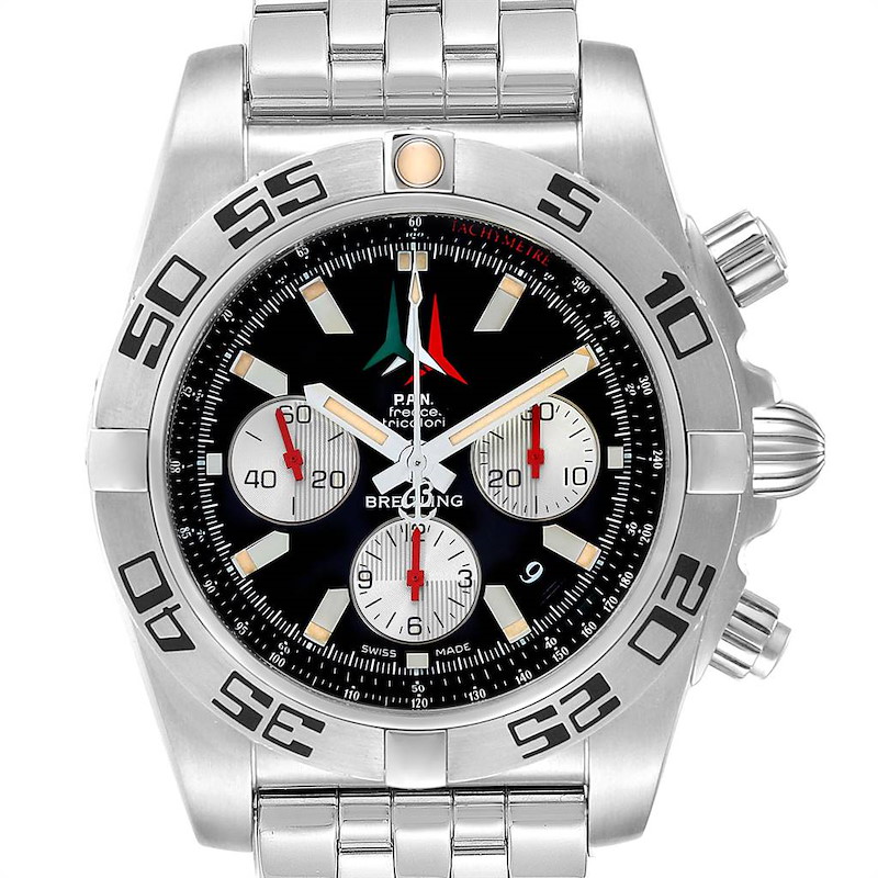 Breitling Chronomat 01 Black Dial Steel Mens Watch AB0110 Unworn SwissWatchExpo