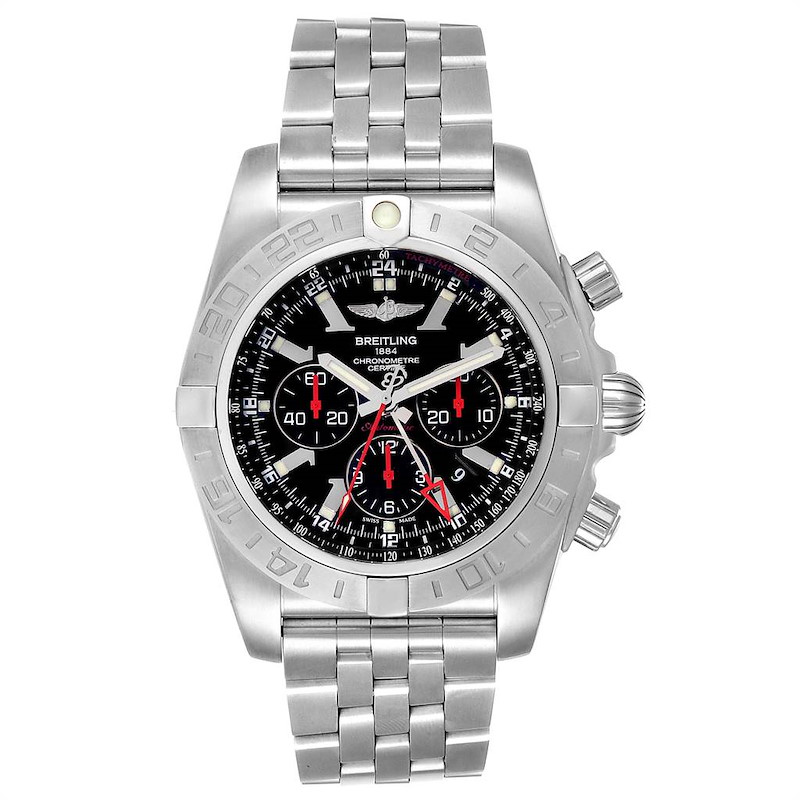 Breitling Chronomat GMT Black Dial Limited Edition Mens Watch AB0412 SwissWatchExpo