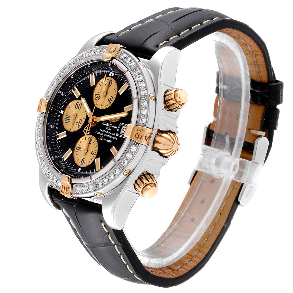 Breitling Chronomat Steel 18K Yellow Gold Diamond Mens ...