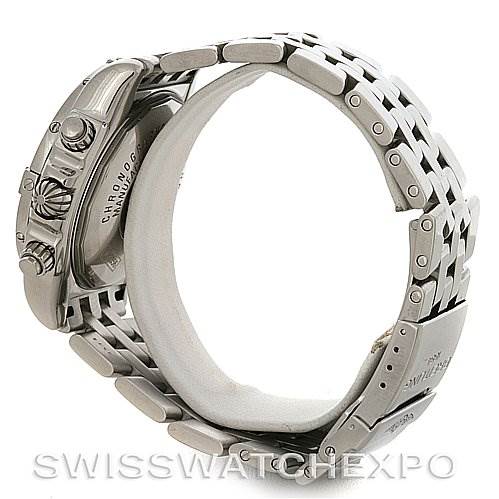 The image shows the side and partial back view of a Breitling Chronomat A1335611/F517 Men's Stainless Steel Grey Dial A1335611/F517 Men's Stainless Steel Grey Dial watch, focusing on the bracelet and case details.