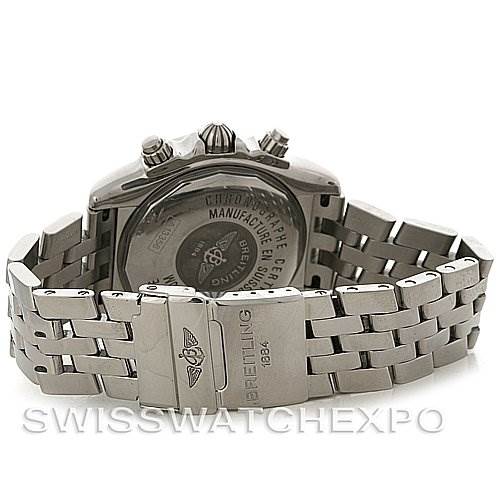 The image shows the back and partial bracelet of a Breitling Chronomat A1335611/F517 Men's Stainless Steel Grey Dial A1335611/F517 Men's Stainless Steel Grey Dial watch.