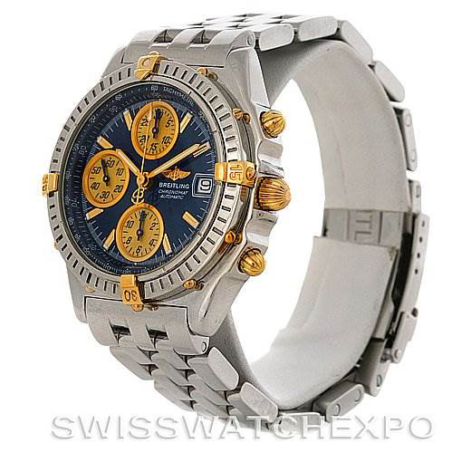 Breitling Chronomat Steel 18K Gold Watch B13050.1 SwissWatchExpo