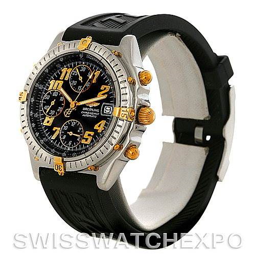 Breitling Windrider Chronomat Steel 18K Yellow Gold Watch B13350 SwissWatchExpo