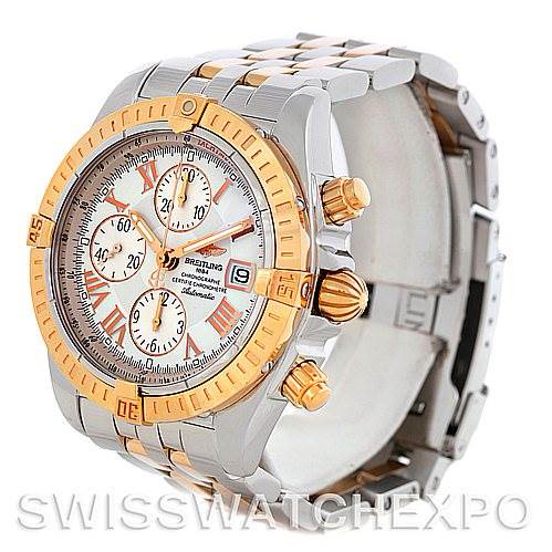 Breitling Chronomat Evolution C13356 Steel 18K Rose Gold Men's Watch SwissWatchExpo