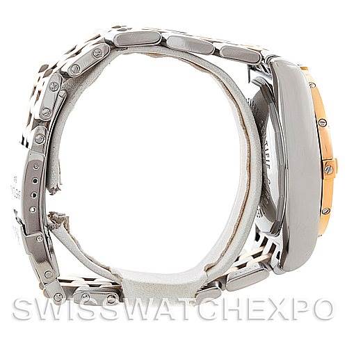 This image shows the Breitling Chronomat C13356 Men's Steel and Gold (two tone) White Dial C13356 Men's Steel and Gold (two tone) White Dial watch from a side angle, highlighting the bracelet and case.