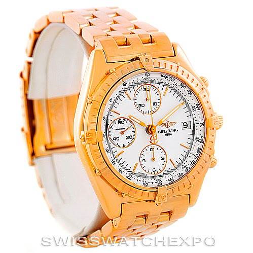 Breitling Chronomat 18K Rose Gold Watch Limited Edition H13047 SwissWatchExpo