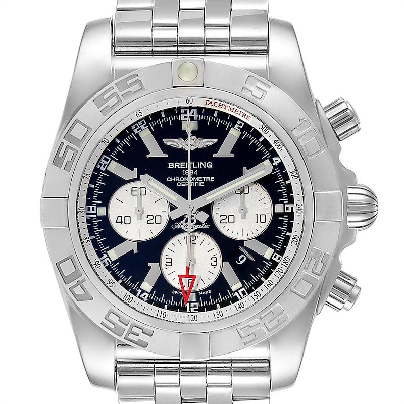 Breitling Chronomat GMT Steel Black Dial Mens Watch AB0410 Box Papers SwissWatchExpo