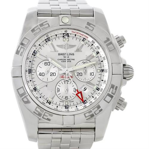 Photo of Breitling Chronomat GMT Silver Dial Steel Mens Watch AB0410