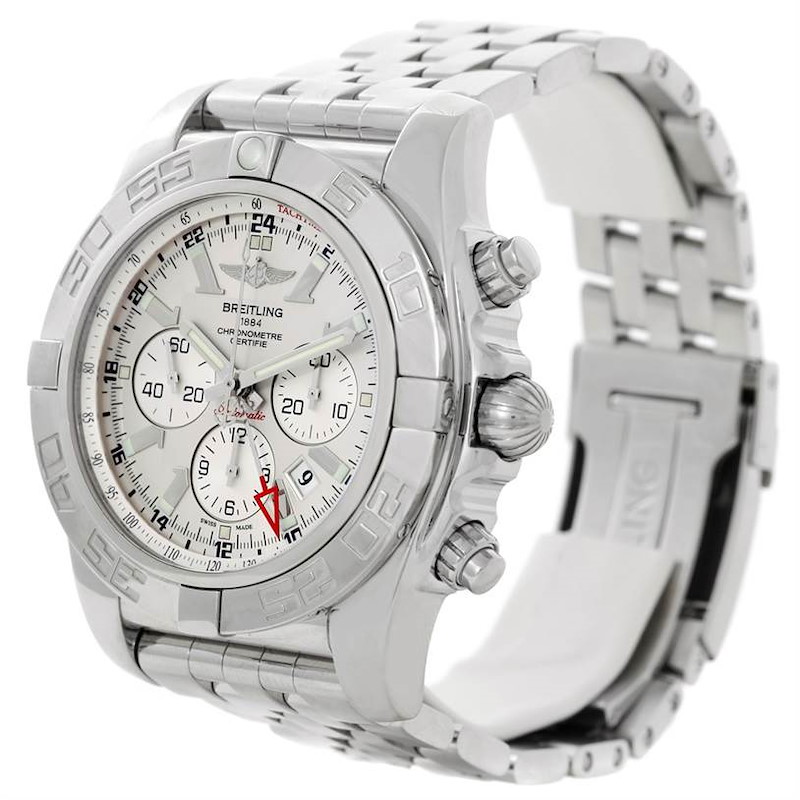 Breitling Chronomat GMT Silver Dial Steel Mens Watch AB0410 SwissWatchExpo