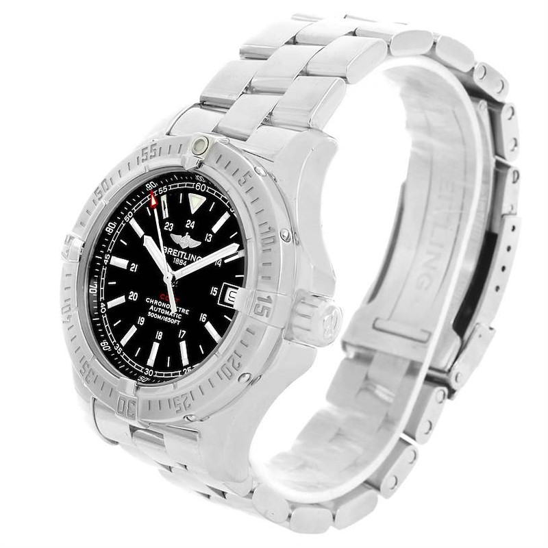 Breitling Colt Automatic Stainless Steel Black Dial Mens Watch A17380 SwissWatchExpo